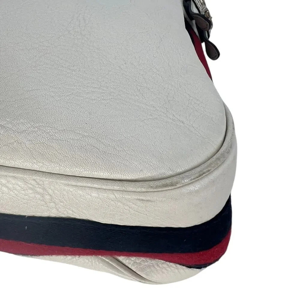 Gucci Vintage Web Leather Heritage Hobo Bag White Shoulder Bag - Picture 9 of 16